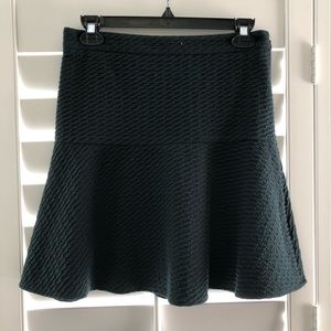 LOFT Dark Green Flounce Skirt